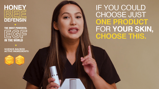 Bee Bright Serum contains breakthrough Active Ingredients to help improve overall skin tone, texture and appearance
