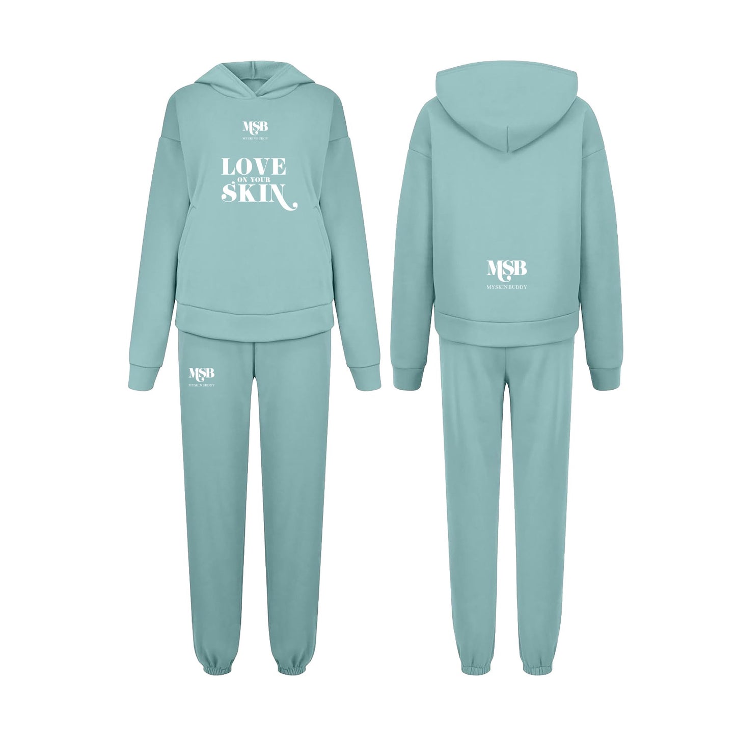 MSB 100% Cotton Hoodie Sweatsuit - Baby Pink