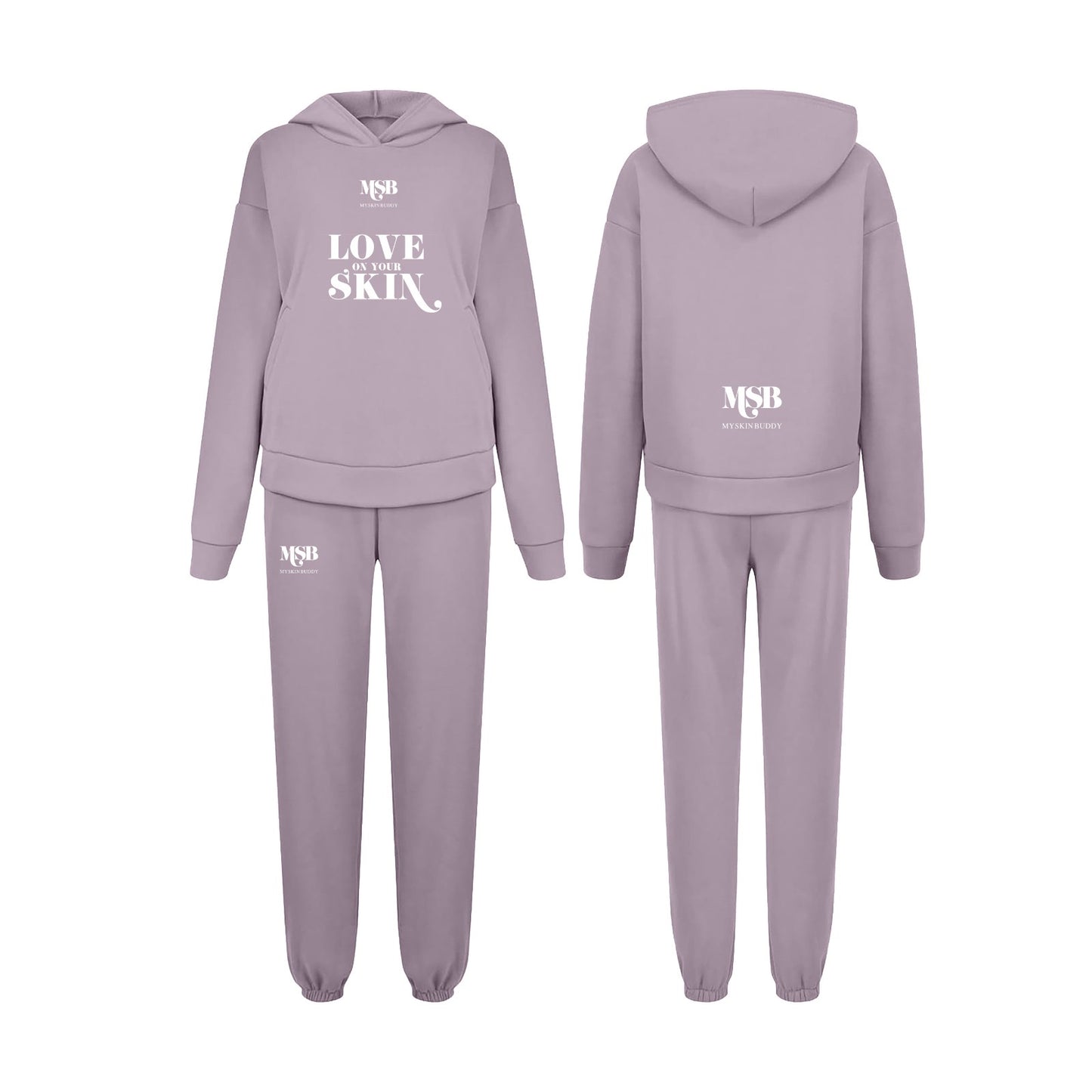 MSB 100% Cotton Hoodie Sweatsuit - Baby Pink