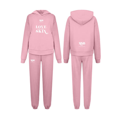 MSB 100% Cotton Hoodie Sweatsuit - Baby Pink