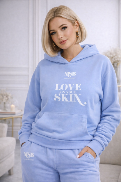 MSB 100% Cotton Hoodie Sweatsuit - Baby Pink