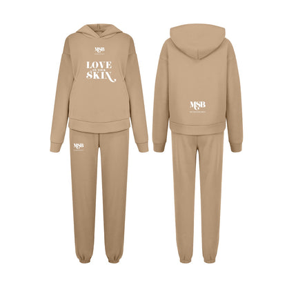 MSB 100% Cotton Hoodie Sweatsuit - Baby Pink