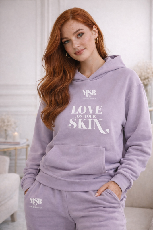 MSB 100% Cotton Hoodie Sweatsuit - Baby Purple