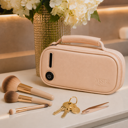 Sanitize & Glow Cosmetic Pouch Nude